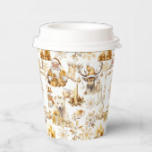 Gouden en witte kerstsymbolen papieren bekers (Rechts)