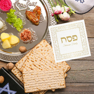 Gouden en witte Pesach Pesach Pesach Servet