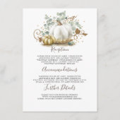 Gouden en witte pompoen bruiloft Details Informati Informatiekaartje (Voorkant)