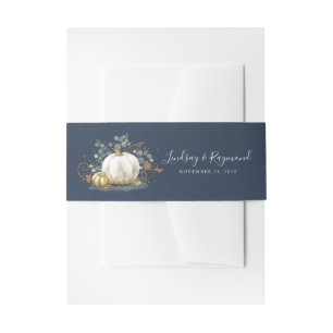 Gouden en Witte Pompoen Herfst Oogst Invitation Be Uitnodigingen Wikkel