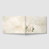 Gouden en witte rozen kaarslicht gastenboek (Volledig)