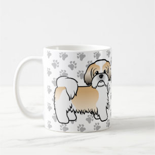 Gouden En Witte Shih Tzu Schattige Cartoon Hond Koffiemok