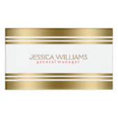 Gouden en witte strepen naambadge (Voorkant)