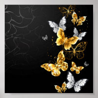 Gouden en witte vlinders