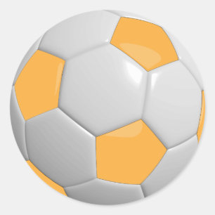 Gouden en Witte Voetbal Ronde Sticker