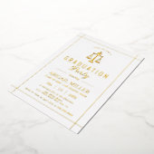 Gouden en witte wet school afstuderen Klasse van 2 Folie Uitnodiging (Gedraaid)