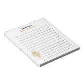 Gouden en witte wilde bloem gevoerd vanaf het bure notitieblok (Schuin)