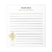 Gouden en witte wilde bloem gevoerd vanaf het bure notitieblok (Voorkant)