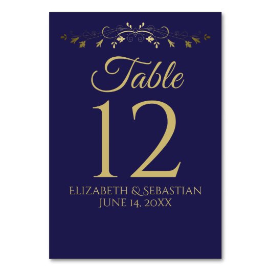 gouden en zeemacht - Elegant huwelijk Kaart (Achterkant)