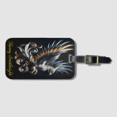 Gouden en zilveren blauwe adelaar bagagelabel (Voorkant (horizontaal))