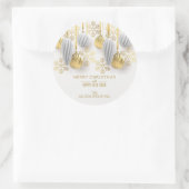 Gouden en zilveren kerstversiering ronde sticker (Tas)