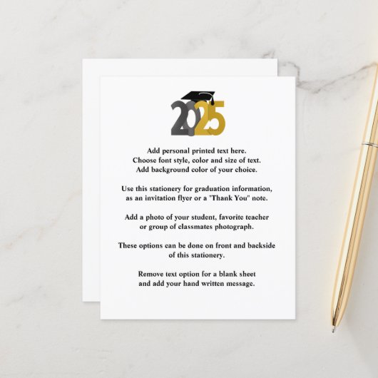 Gouden en zilveren klasse van 2025 Afstudeerder (Voorkant / Achterkant in situ)