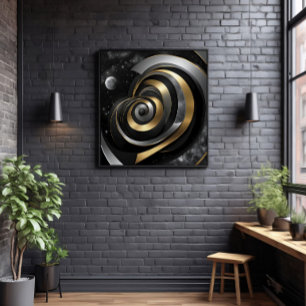 Gouden en zilveren kosmische spiraal canvas afdruk