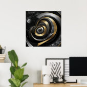 Gouden en Zilveren Kosmische Spiraal Poster (Thuiskantoor)