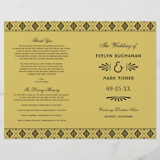 gouden en zwarte decohuwprogramma's (Voorkant)