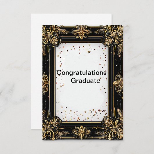 Gouden en zwarte decoratieve rand kaart (Voorkant / Achterkant)