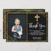 Gouden en Zwarte Doop Dankkaarten Bedankkaart (Voorkant / Achterkant)