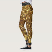 Gouden en Zwarte Faux Glitter Leggings (Links)