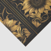 Gouden en zwarte hommel en zonnebloemen tissuepapier (Detail)