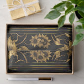 Gouden en zwarte hommel en zonnebloemen tissuepapier (Geschenk)