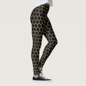 Gouden en zwarte honingraat leggings (Rechts)