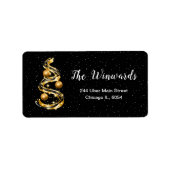 Gouden en zwarte kerstversiering etiket (Voorkant)