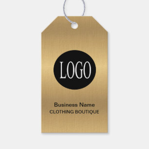 Gouden en Zwarte Logo met Streepjescode Prijslabel Cadeaulabel