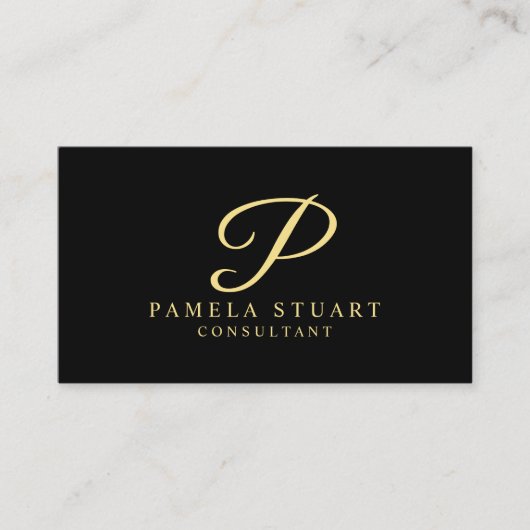 Gouden en zwarte professionele afspraak afsprakenkaartje (Voorkant)