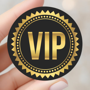 Gouden en Zwarte Ronde Spikes VIP-feestpas Sticker