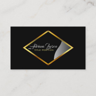 Gouden en zwarte ruit visitekaartje