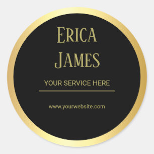 Gouden en zwarte schoonheidssalon ronde sticker