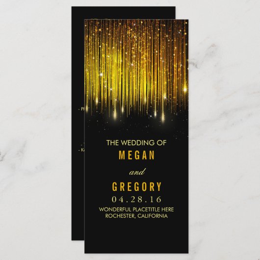 Gouden en Zwarte Strijklichten Huwelijksprogramma' Programma