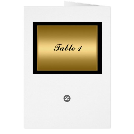 Gouden en Zwarte Tafel Plaatsing Kaart en Menu (Achterkant)