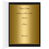 Gouden en Zwarte Tafel Plaatsing Kaart en Menu (Binnen (Rechts))