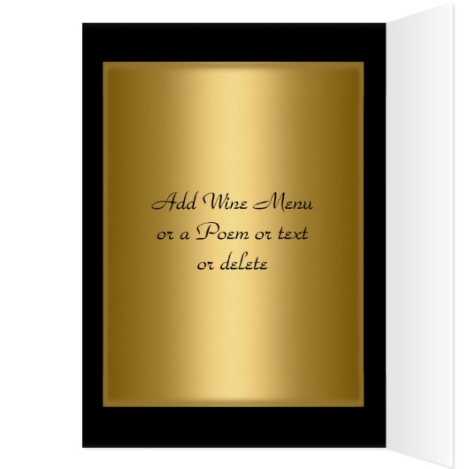 Gouden en Zwarte Tafel Plaatsing Kaart en Menu (Binnen (Links))