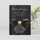 Gouden en zwarte Tuxedo bruiloft uitnodiging (Staand voorkant)