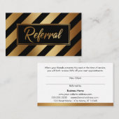 Gouden en zwarte, vette diagonale streep Referral (Voorkant / Achterkant)