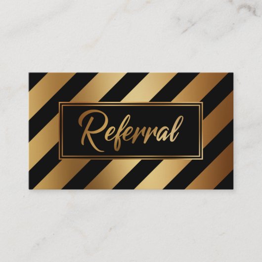 Gouden en zwarte, vette diagonale streep Referral (Voorkant)