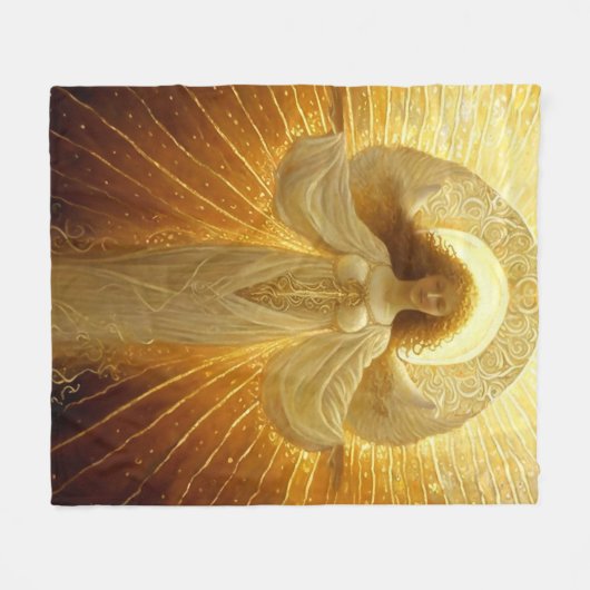 Gouden Engel Ontwaakt van Kennis Fleece Deken (Voorkant (Horizontaal))