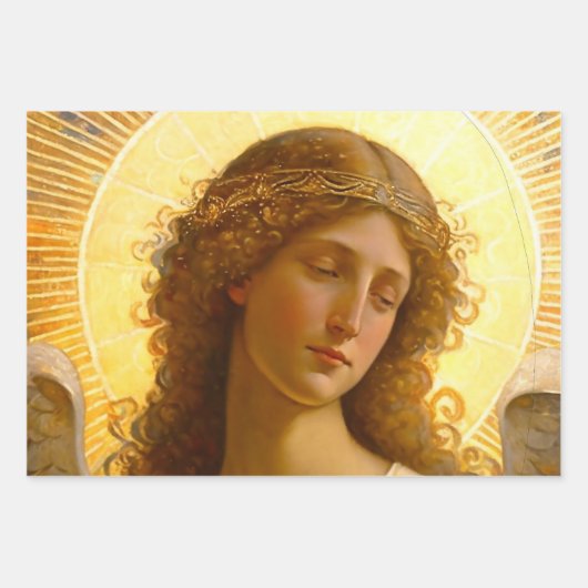 Gouden Engel Zachte Boodschapper van de Liefde Inpakpapier Vel (Voorkant 3)