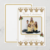 Gouden engelen Kerst foto vakantiewenskaart Feestdagenkaart (Voorkant / Achterkant)