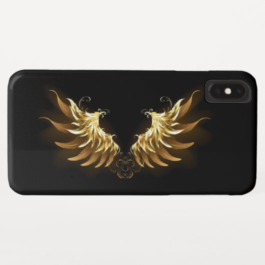 Gouden engelenvleugels op een zwarte achtergrond Case-Mate iPhone case (Achterkant (horizontaal))