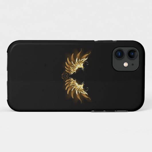 Gouden engelenvleugels op een zwarte achtergrond Case-Mate iPhone case (Achterkant (horizontaal))