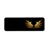 Gouden engelenvleugels op een zwarte achtergrond etiket (Voorkant)