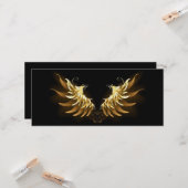 Gouden engelenvleugels op een zwarte achtergrond kaart (Voorkant / Achterkant in situ)