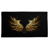 Gouden engelenvleugels op een zwarte achtergrond kussensloop (Voorkant-Rechts)