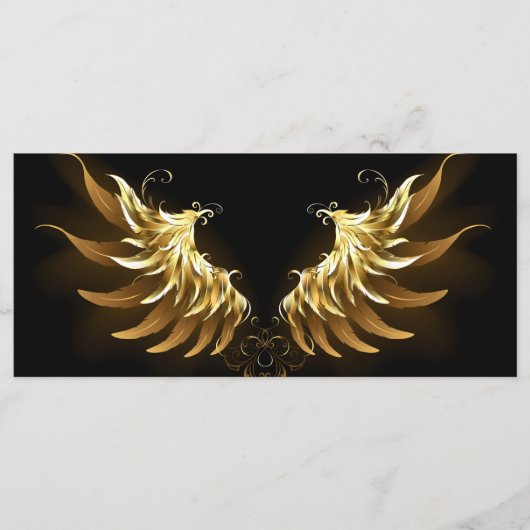 Gouden engelenvleugels op een zwarte achtergrond menu (Voorkant)