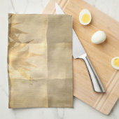 Gouden esdoorn verlaten perkament papier ziet er e theedoek (Quarter Fold)