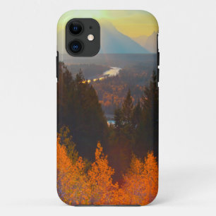 Gouden Espen boven Snake River bij zonsondergang iPhone 11 Hoesje