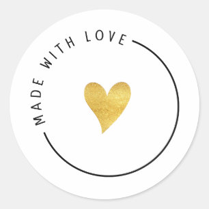 Gouden esthetiek gemaakt met liefde ronde sticker